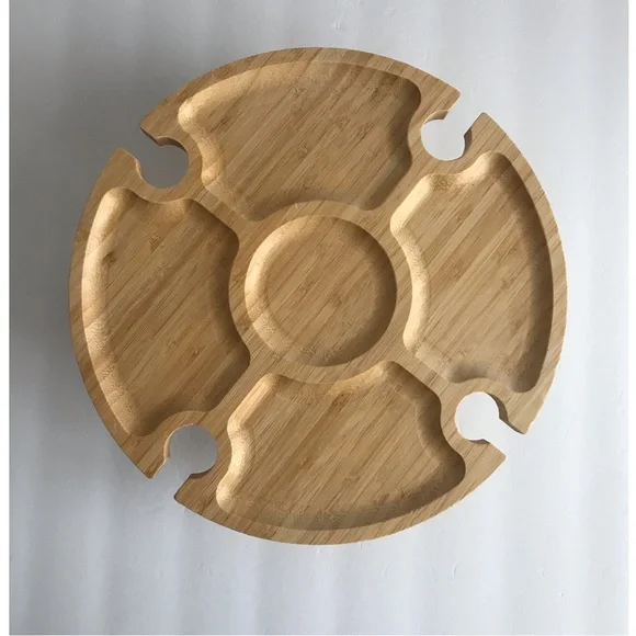 NIB Round Charcuterie Board with Wine Glass Holders - Picture 7 of 7